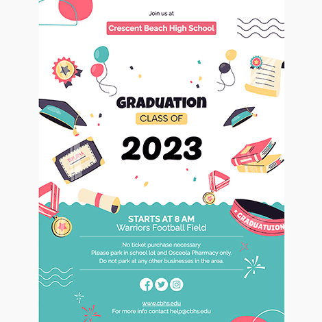 Vibrant and Fun Graduation Invite